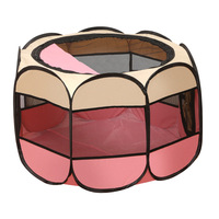 Tente octogonale pour animaux de compagnie en tissu Oxford, résistante aux rayures, pliable, cage pour chien, maison pour chat, niche de mise bas, motif empreinte de patte, modèle A1-668