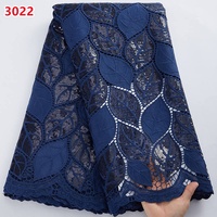 Tissu en dentelle africaine bleue à sequins 3022 en gros, dentelle guipure de haute qualité 2022, dernière dentelle française en cordon pour fêtes et mariages