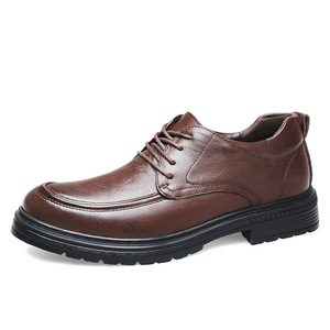 Chaussures en cuir solides pour hommes, style business décontracté, nouvelle collection printemps, hauteur invisible 4,5 cm, à lacets, respirantes, antidérapantes, décontractées - Product Image 5