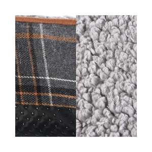 Cuscino per animali da compagnia di alta qualità classico Plaid per cani con manico in pelle - Product Image 4