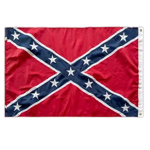 דגלים רקומים בהתאמה אישית 3X5ft דגלי קידום מכירות חיצוניים דגל הקונפדרציה האמריקאי