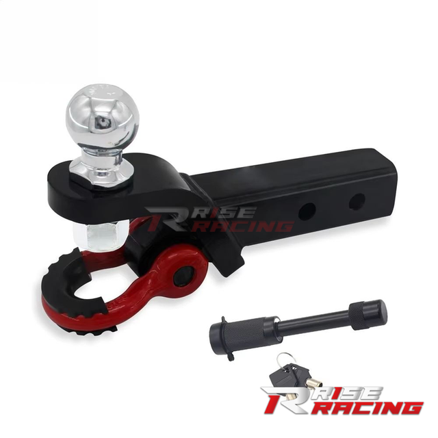 RISE Heavy Duty Forged Towing Accessories 4x4 Recovery Hitch Trailer Bow Shackle Recovery Point Hitch Receiver With D Ring