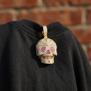 Pendentif Tête de Mort Givrée en Moissanite Argent 925, Bijou de Mode Unisexe de Luxe Hip Hop Bling pour Fêtes et Événements - Product Image 3