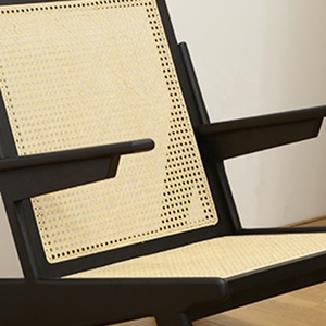 เก้าอี้นวมหวายไม้เนื้อแข็งแบบนอร์ดิกเก้าอี้แบบสบายๆสำหรับรับประทานอาหารในห้องนอนและกลางแจ้งสำหรับโรงแรมระเบียงและอพาร์ตเมนต์ - Product Image 3