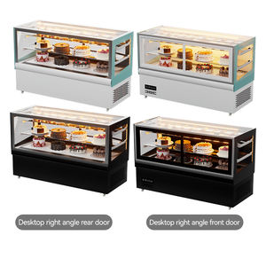 Коммерческая витрина для торта, холодильник, изогнутая стеклянная витрина для торта, холодильная витрина для пекарни со светодиодным светом для выпечки, десерт - Product Image 6
