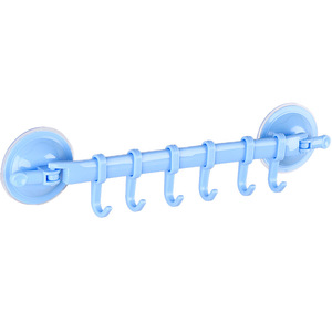 <b>Wall</b> <b>Mounted</b> Suction Cup Hooks With 6 Hangers Removable Adhesive Rack For Kitchen Bathroom Storage - Product Image 5