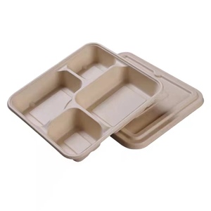 Wholesale 8 Inch Eco Friendly Restaurant To Go Bio-Based Clamshell Packaging Box Biodegradable Clamshell Lunch Box