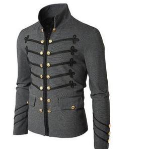 Veste à col montant pour <span class=keywords><strong>homme</strong></span> en couleur unie avec boutons brodés, Sehe Fashion - Product Image 4