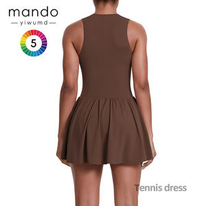 ชุดเทนนิสแบบซิปครึ่งตัวของผู้หญิงชุดเล่นกอล์ฟแบบอัดเหงื่อชุดใส่เล่นเทนนิสมีจีบระบายเหงื่อโลโก้ออกแบบได้ตามต้องการ - Product Image 4