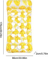 Matelas flottant gonflable imprimé avec appui-tête pour adultes, pour piscine et plage