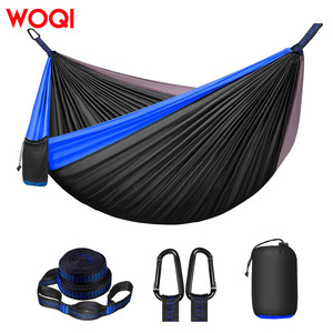 Hamaca doble de nylon Woqi, portátil, para acampar al aire libre, cama colgante para playa y senderismo - Product Image 5