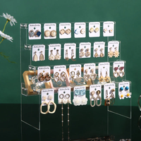 Étagère de présentation de boucles d'oreilles en acrylique multicouche Organisateur de cartes d'oreilles Rangement Perspex Collier Bijoux Support de boucles d'oreilles Rack