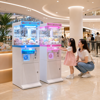 Mini machine à griffes Pink White Tide House Lechen, avec éclairage LED minimaliste, pour la distribution de jouets en peluche, machine de jeu d'arcade