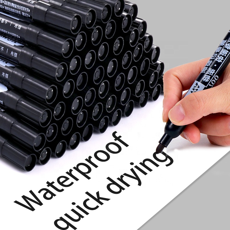 Oil Based Pen Single headed Black Red Blue Color Plastic Fast drying Waterproof permanent Marker Pen