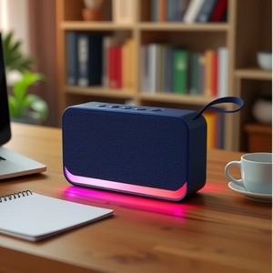 Enceinte Bluetooth portable étanche avec spectacle de lumière, tissu texturé, enceinte sans fil compacte - Product Image 2