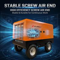 Compresseur d'air diesel BLURBLY BC600 17 bar 17 m³/min, compresseur d'air à vis portable avec moteur Cummins pour le forage minier