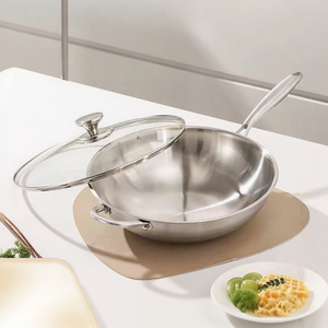 5 lớp không tráng thực phẩm lành mạnh lớp đôi xử lý Fry chảo Chảo Tương thích tất cả các cooktops không dính 316 Chảo thép không gỉ PAN - Product Image 2