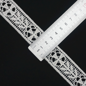 Pizzo bianco ricamo tessuto materiale bianco fibra di latte pizzo tenda gonna decorazione bordi in pizzo ricamato - Product Image 6