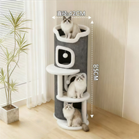 Arbre à chat cylindrique multi-niveaux avec griffoir en corde de sisal, maisonnette, grotte et lit pour chat d'intérieur, mobilier pour animaux de compagnie, en gros