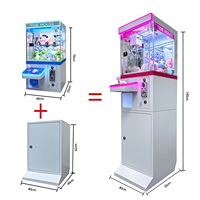 Machine à griffes d'arcade à monnayeur, 1 joueur, en verre trempé, avec LED rose, pour attrapeurs de peluches, modèle Tide House, direct usine