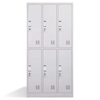 Casier à six portes avec étagère et tringle à vêtements pour piscine, spa, salle de sport, école, usine – Prix compétitif