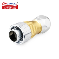 Connecteur circulaire aérien RJ45 CNLINKO DH24, étanche IP68, prise de signal Ethernet, montage sur panneau, transmission de données