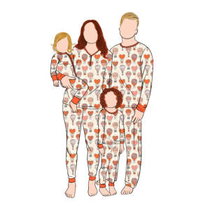 Qingli DM Custom Factory Valentinstag Custom ized Design Frühling Mehrfarbige Long Top Pants Family Pyjamas Matching Sets - Product Image 2