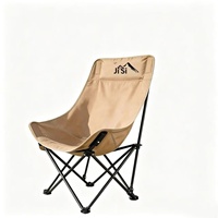 Chaise pliante Jesman de style glamping pour l'extérieur, portable, pour le camping, la pêche, le croquis, dossier haut, extra-résistante, capacité de charge élevée