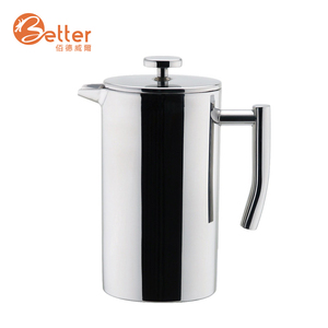 Tout-En-Un Portable Fabriqué À La Main À Double Paroi En Acier Inoxydable Presse à Café Française - Product Image 1