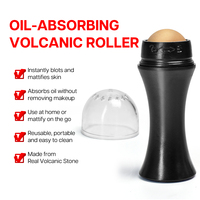 Rouleau absorbant d'huile volcanique de format voyage, outil réutilisable pour le contrôle de l'huile du visage pour le maquillage quotidien