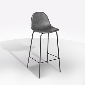 Sgabello VLADI in PU grigio invecchiato - Product Image 1