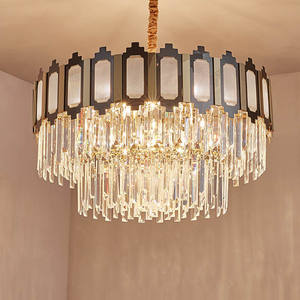 Rectángulo dorado LED Luz colgante Nuevos candelabros de cristal vintage Hogar Comedor Hotel Interior Decorativo Vintage Escalera - Product Image 3