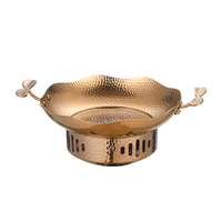 Casserole à feuilles de lotus martelées en acier inoxydable 304, composite, épaissie, durable, facile à nettoyer, couleur or rose, pour cuisson à sec