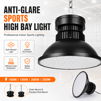 Projecteur LED Industriel 100W 200W 300W 400W à Refroidissement Efficace en Nid d'Abeille pour Éclairage Intérieur de Terrains de Basketball, Badminton et Tennis de Table