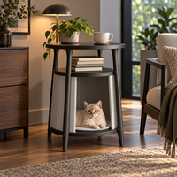 Table d'appoint moderne pour chat avec maisonnette cachée 2-en-1, mobilier pour animaux de compagnie, lit pour chat d'intérieur, vente en gros OEM