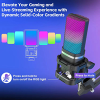 2024 nouveauté usine Original USB RGB filaire condensateur Kit de Microphone de jeu Microphone à condensateur avec support de bras
