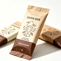 Emballages en papier kraft plat thermoscellables biodégradables pour glaces, chocolats, barres énergétiques, emballages alimentaires en gros