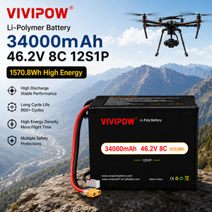 Batterie LiPo robuste 34000mAh 46.2V 8C pour drone agricole de semis et d'épandage - Product Image 1