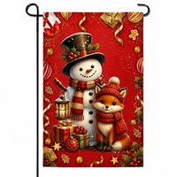Bannière de Noël personnalisée imperméable double face 12x18 pouces, drapeau de jardin en toile de jute flocon de neige pour décoration extérieure