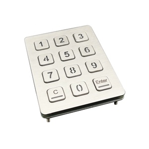 Clavier matriciel rétroéclairé numérique personnalisé 3x4, étanche, en acier inoxydable, pour extérieur - Product Image 2