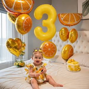 Lot de ballons chiffres jaunes mats 40'' pour anniversaire et pique-nique, décorations réutilisables en aluminium, fournisseur OEM disponible - Product Image 3