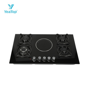 Placa de Cocina Vitrocerámica con 4 Quemadores, Gas y Eléctrica, Integrada - Product Image 5