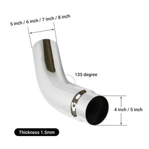 5-7 полированный хром 135 градусов нержавеющая сталь грузовик дизельный выхлопной локоть - Product Image 3