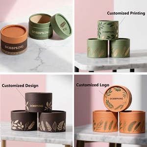 Oilproof Layer Solid Blush <strong>Cosmetic</strong> Containers Craft Paper Round Shape <strong>Jar</strong> 15g 30g 50g 100g 150g Biodegradable Kraft Packaging - Product Image 2