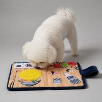 Tapis de jeu interactif pour chiens Izakaya Menu Snuffle Mat : Cachette et recherche de friandises, jouet puzzle en peluche douce pour l'entraînement olfactif, tailles S-XL