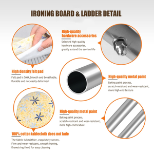 Standard Ironing Board Ladder <b>Adjustable</b> Height Foldable Ironing Board Thickened Steel Pipe Metal Ironing Ladder - Product Image 4