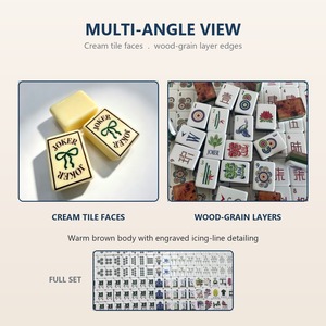 Maison de pain d'épices de Noël marron chaud personnalisée, 160 tuiles, 4 couches, acrylique gravé, cadeau de <span class=keywords><strong>vacances</strong></span> chaleureux, ensemble de Mahjong américain - Product Image 2