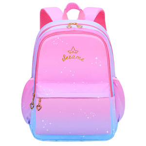 Sesame Girl <b>School</b> <b>Backpack</b> 15 Inches Gradient Starry Sky <b>Waterproof</b> For Grades 1-6 - Product Image 5