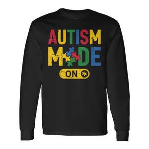 Camiseta de manga larga Autism Mode On Puzzle, camiseta de concienciación sobre el autismo - Product Image 1