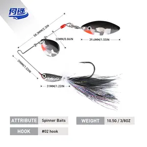 3Pcs Leurre Spinner à lame Appât de pêche Bass Metal Jig Spinnerbaits Kits Swimbait Bass Trout Salmon Walleye Catfish Saltwater Lure